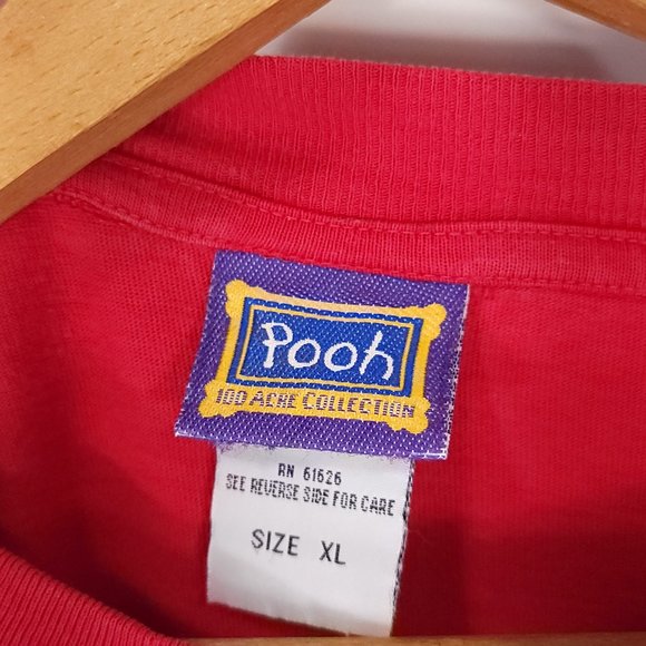 Disney Pooh 100 Acre Collection T-Shirt Women's XL Red Embroidered Pooh Tigger - Picture 4 of 11